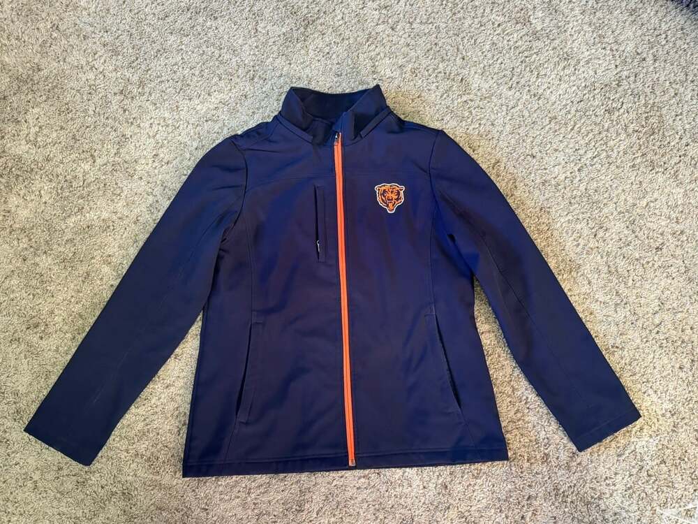 NFL Team Apparel Women Soft Shell Navy Blue BEARS Sports Hoodie Jacket MED - Picture 3 of 14